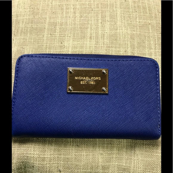 royal blue michael kors wallet